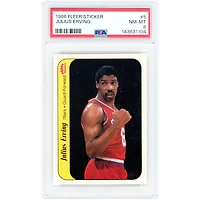 Julius Erving Philadelphia 76ers 1986-87 Fleer Sticker #5 PSA Authenticated 8 Card