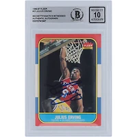 Carte 10 authentifiée signée Julius Erving Philadelphia 76ers Fleer #31 1986-87 Beckett Fanatics Witnessed