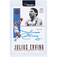 Julius Erving Philadelphia 76ers Autographed 2018-19 Panini Encased Scripted Sigs #SC-JEV #9/15 Card