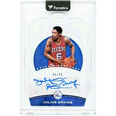 Julius Erving Philadelphia 76ers Autographed 2020-21 Panini Crown Royale Royal Signatures #RS-JEV #48/49 Card