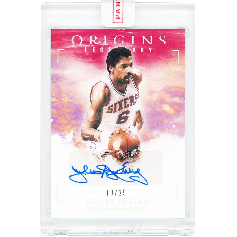 Julius Erving Philadelphia 76ers Autographed 2020-21 Panini Origins Legendary #LA-JEV #19/25 Card