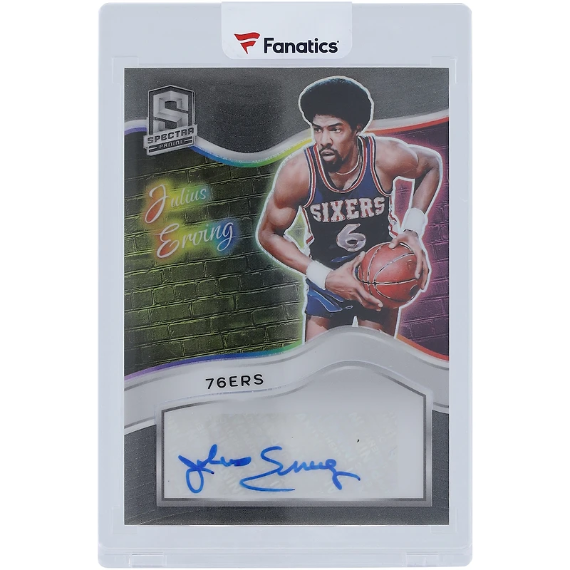 Julius Erving Philadelphia 76ers Autographed 2023-24 Panini Spectra Colorgraphs #CG-JEV #/49 Card