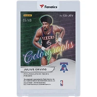 Julius Erving Philadelphia 76ers Autographed 2023-24 Panini Spectra Colorgraphs #CG-JEV #/49 Card