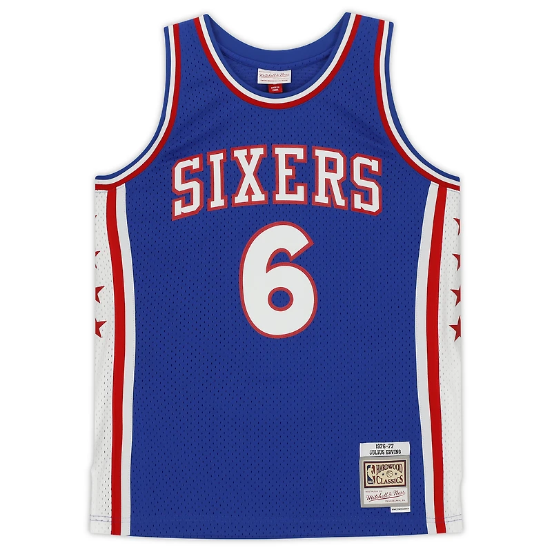 Julius Erving Philadelphia 76ers Autographed Blue Mitchell & Ness 1982-83 Hardwood Classics Swingman Jersey