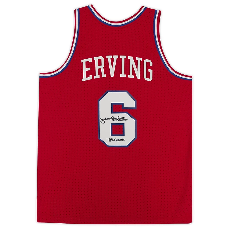 Julius Erving Philadelphia 76ers Autographed Red 1982-83 Mitchell & Ness Replica Jersey with "83 Champs" Inscription