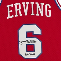 Julius Erving Philadelphia 76ers Autographed Red 1982-83 Mitchell & Ness Replica Jersey with "83 Champs" Inscription
