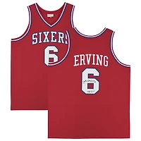Julius Erving Red Philadelphia 76ers Autographed Mitchell & Ness 1982-83 Authentic Jersey with "NBA Top 75" Inscription