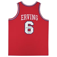 Maillot authentique autographié Mitchell & Ness 1982-83 des Philadelphia 76ers de Julius Erving avec inscription « NBA Top 75 »