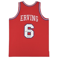 Julius Erving Red Philadelphia 76ers Autographed Mitchell & Ness 1982-83 Swingman Jersey with "NBA Top 75" Inscription
