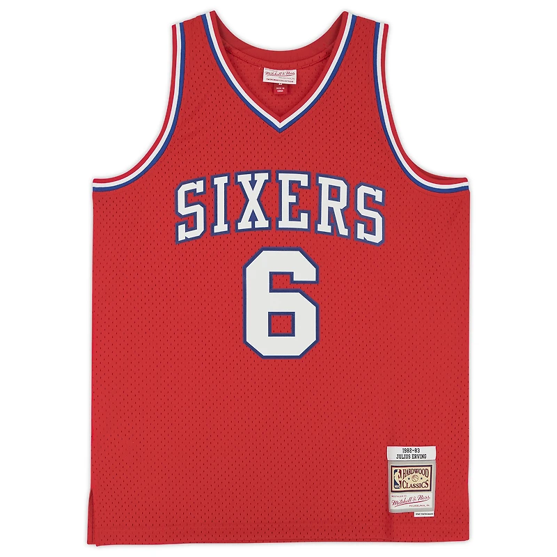 Julius Erving Red Philadelphia 76ers Autographed Mitchell & Ness 1982-83 Swingman Jersey with "NBA Top 75" Inscription