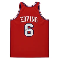 Julius Erving Red Philadelphia 76ers Autographed Mitchell & Ness Hardwood Classics Authentic Jersey