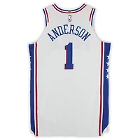 Maillot Nike blanc n° 1 porté par Justin Anderson des Philadelphia 76ers lors de la saison NBA 2017-2018 - Taille 50+6