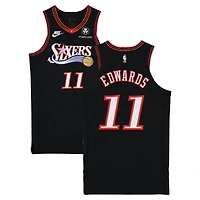 Justin Edwards Philadelphia 76ers Game-Used #11 Black Hardwood Classic Jersey vs. Indiana Pacers on April 10, 2026 - Size 46+4