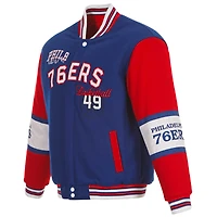 Men's JH Design  Royal Philadelphia 76ers Reversible Wool Full-Zip Jacket