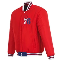 Men's JH Design  Royal Philadelphia 76ers Reversible Wool Full-Zip Jacket