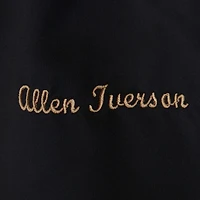 Veste en satin noire Allen Iverson de Mitchell & Ness pour homme, légendes la NBA des Philadelphia 76ers, avec boutons-pression