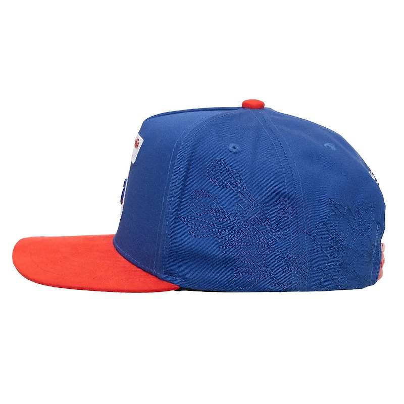 Casquette ajustable bleu/rouge Philadelphia 76ers May Flowers pour homme Mitchell & Ness