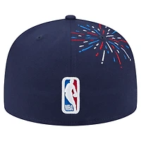 Casquette ajustée 59FIFTY Americana Fireworks des Philadelphia 76ers pour homme New Era bleu marine