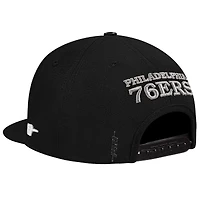 Men's Pro Standard  Cream/Black Philadelphia 76ers French Terry Snapback Hat