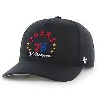 Casquette réglable '47 noire Philadelphia 76ers Champs Global Star Hitch pour hommes
