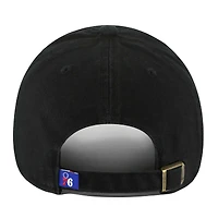 Men's '47 Black Philadelphia 76ers Core Logo Clean Up Adjustable Hat