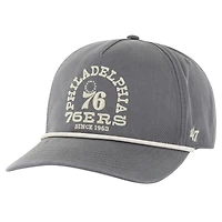 Men's '47  Charcoal Philadelphia 76ers Canyon Ranchero Hitch Adjustable Hat