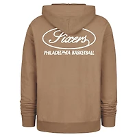 Men's '47 Khaki Philadelphia 76ers Triple Double Foundation Premium Hoodie Sweatshirt