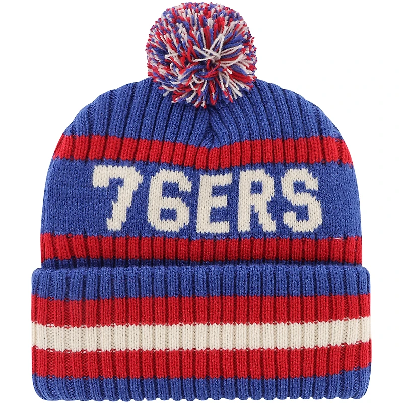Men's '47 Royal Philadelphia 76ers Bering Cuffed Knit Hat with Pom