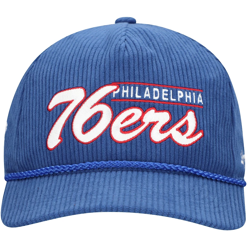 Men's '47  Royal Philadelphia 76ers Double Header Sidepatch Cord Hitch Adjustable Hat