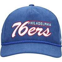 Men's '47  Royal Philadelphia 76ers Double Header Sidepatch Cord Hitch Adjustable Hat