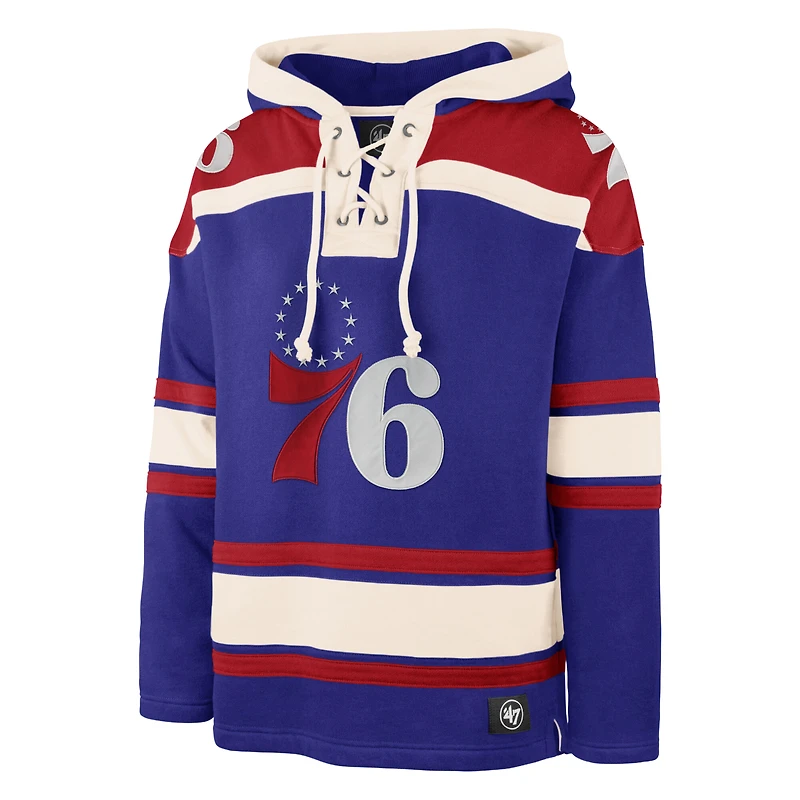 Men's '47  Royal Philadelphia 76ers Superior Lacer Hoodie