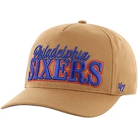 Casquette réglable Barnes Hitch '47 Tan Philadelphia 76ers pour hommes