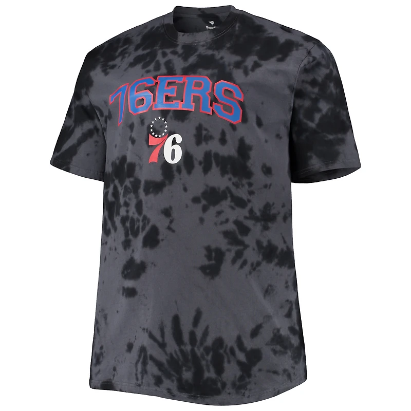 T-shirt de performance ton sur des Philadelphia 76ers Big & Tall pour homme noir