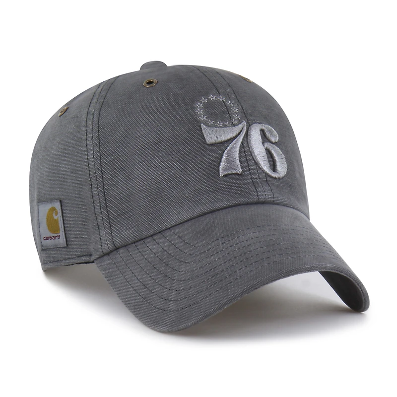 Casquette ajustable Carhartt x '47 Charcoal Philadelphia 76ers Clean Up pour homme