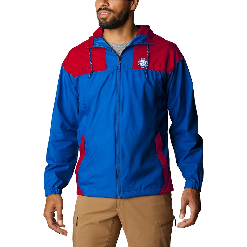 Men's Columbia Royal Philadelphia 76ers Big & Tall Flash Forward Challenger Omni-Shade Full-Zip Hoodie
