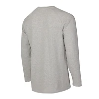 T-shirt Henley à manches longues en tricot thermique Hawthorn pour homme, gris, des Philadelphia 76ers