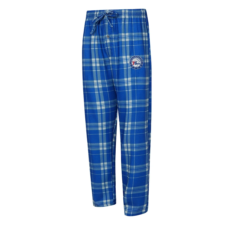 Men's Concepts Sport Royal/Heather Gray Philadelphia 76ers Regulate Long Sleeve T-Shirt & Plaid Pant Set