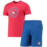 Ensemble de nuit pour homme Concepts Sport Royal/Red Philadelphia 76ers, haut et short
