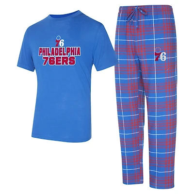 Men's Concepts Sport  Royal/Red Philadelphia 76ers Vector Top & Flannel Pants Sleep Set