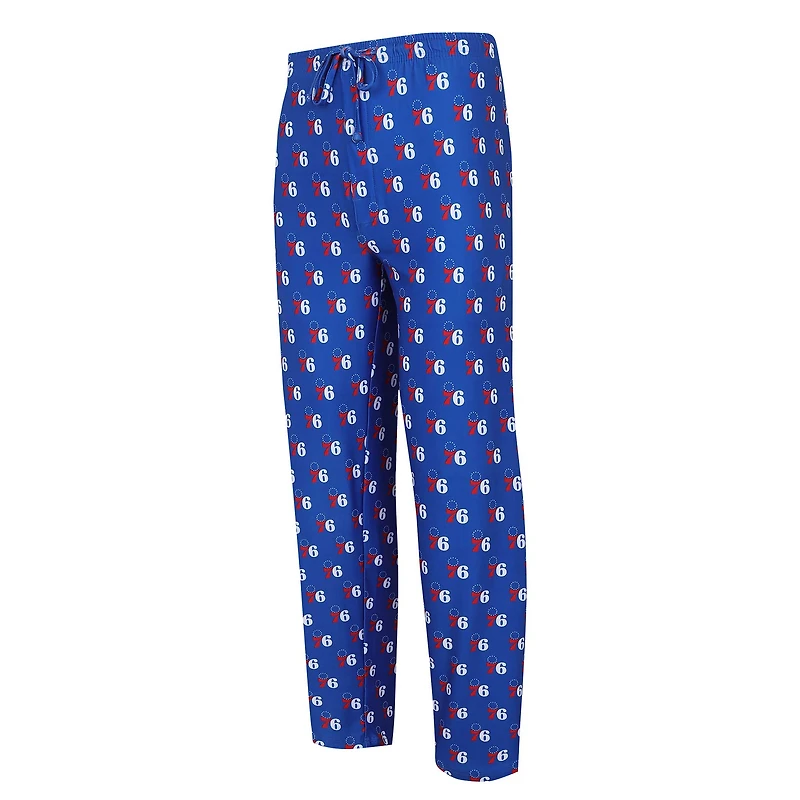 Men's Concepts Sport Royal Philadelphia 76ers Gauge Allover Print Pants