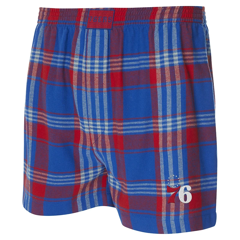Boxer en flanelle pour homme Concepts Sport Royal Philadelphia 76ers Region