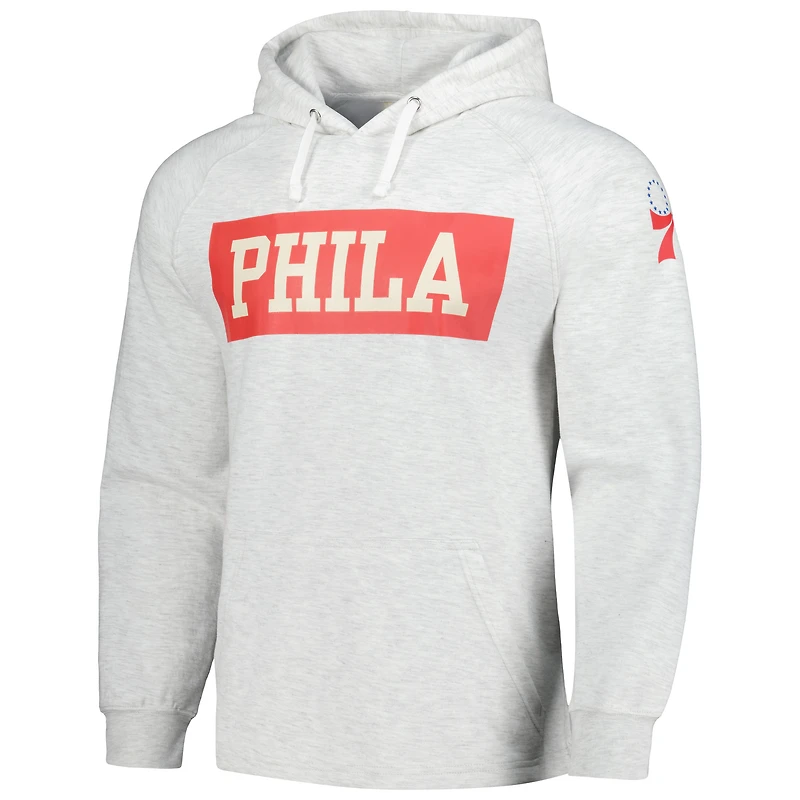 Fanatics Ash Philadelphia 76ers Softhand Raglan Tri-Blend Pull à capuche pour hommes