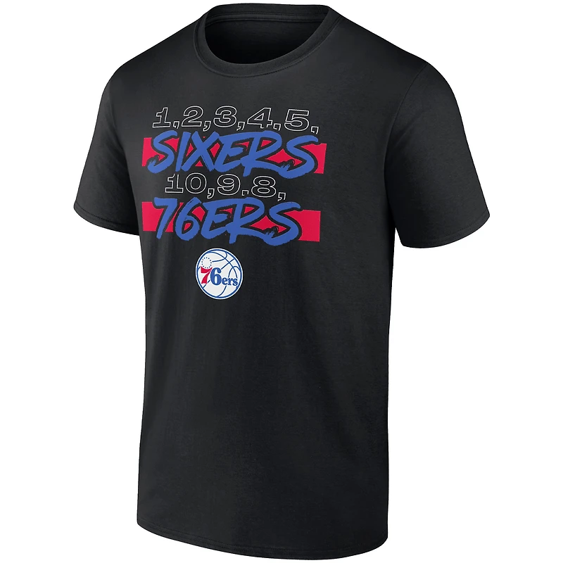 T-shirt noir Fanatics pour hommes des Philadelphia 76ers Count Hometown Collection