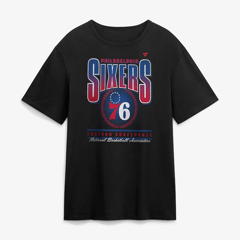 Men's Fanatics Black Philadelphia 76ers Oversized Graphics Swish T-Shirt