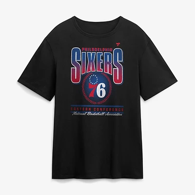 Men's Fanatics Black Philadelphia 76ers Oversized Graphics Swish T-Shirt