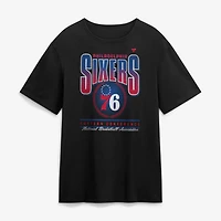 Men's Fanatics Black Philadelphia 76ers Oversized Graphics Swish T-Shirt