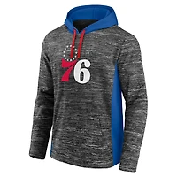 Men's Fanatics Charcoal Philadelphia 76ers Instant Replay Colorblock - Pullover Hoodie