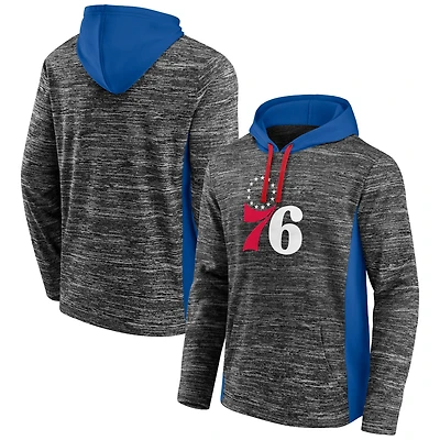 Men's Fanatics Charcoal Philadelphia 76ers Instant Replay Colorblock - Pullover Hoodie