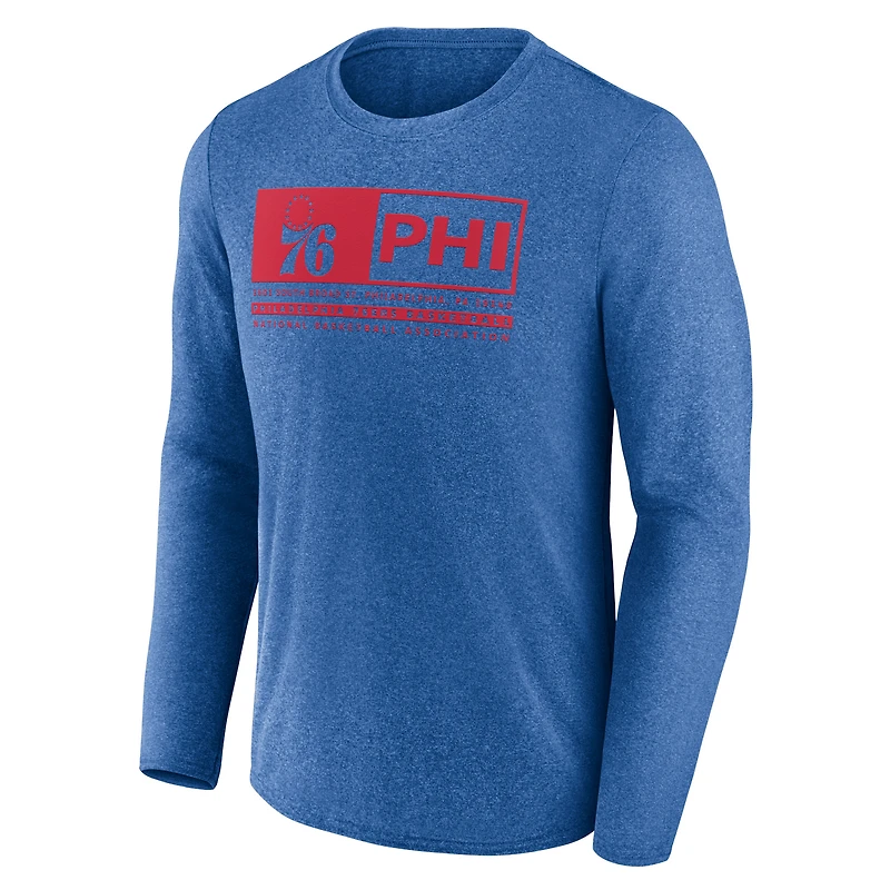 T-shirt Fanatics Heather Royal Philadelphia 76ers Three-Point Play pour hommes