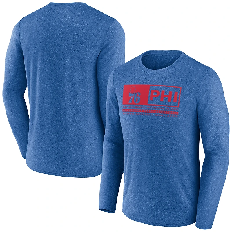 T-shirt Fanatics Heather Royal Philadelphia 76ers Three-Point Play pour hommes
